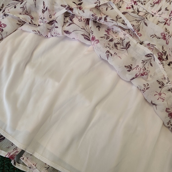 ๐๏ธTRIXXI Ruffled Elbow Puff Sleeve Tiered Floral Square Neck Dress - Picture 8 of 13